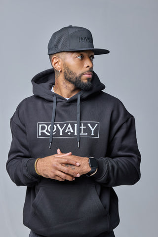 ROYALTY PREMIUM UNISEX PULLOVER HOODIE — BLACK