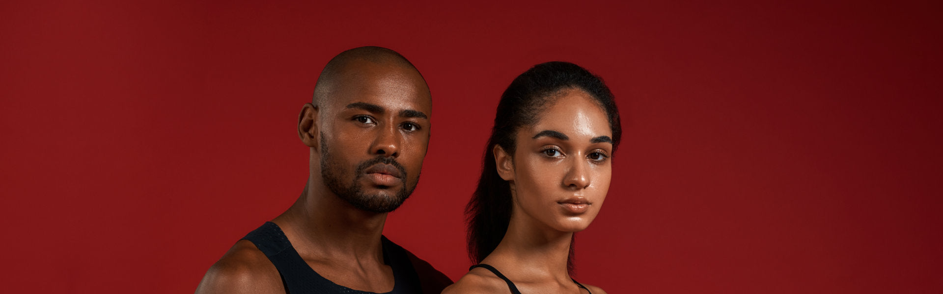 man and woman with fierce expression